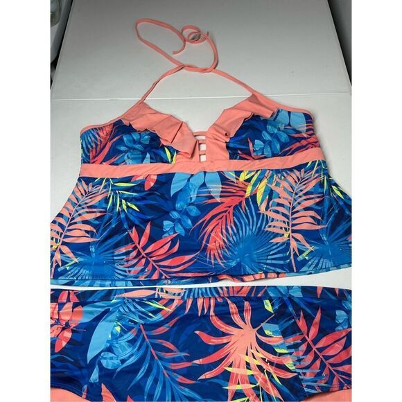 Peyton and Parker Tropical Floral Priny Woman’s Bohemian 2 Pcs Swim Suit Size 3X - Picture 2 of 16